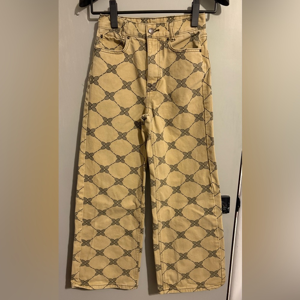 BDG Tan and Black Patterned Flare Jeans